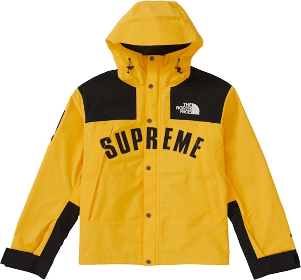 supreme the north face arc logo mountain jacket yellow