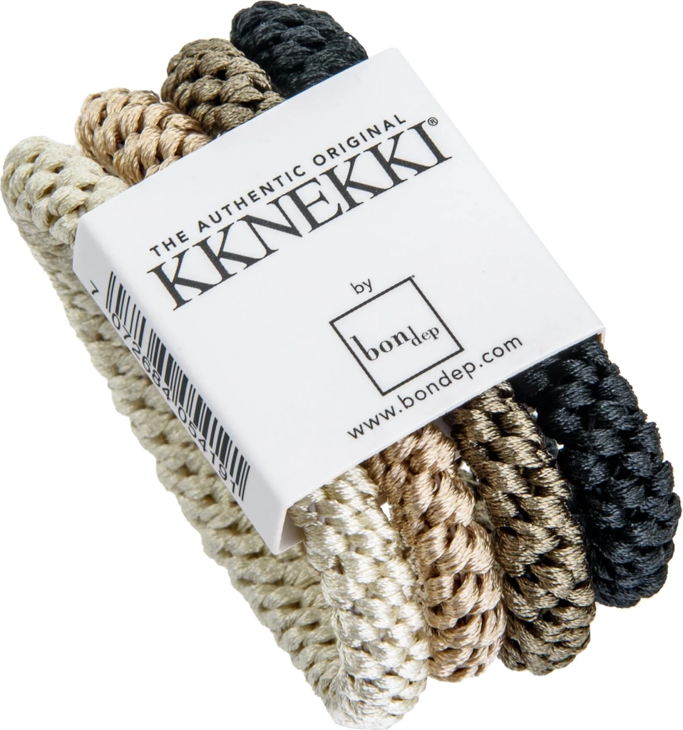 kknekki hårelastikker, mix brown - 4 stk