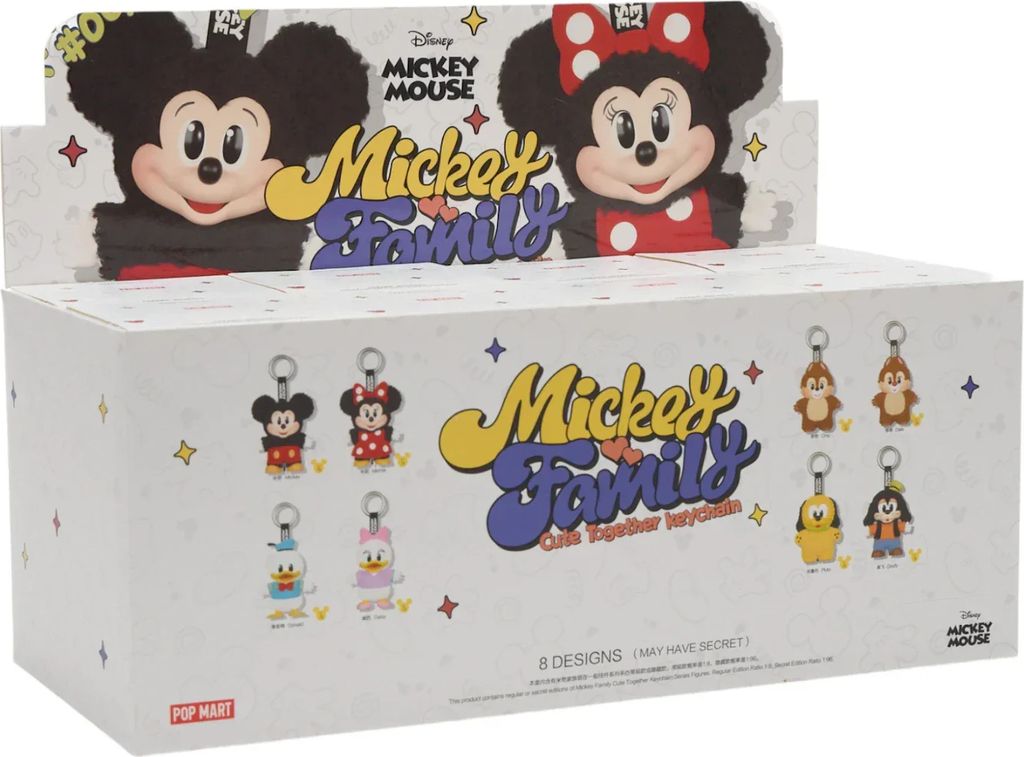 pop mart mickey family cute together keychain series figures