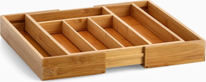 Zeller Justerbar Bestikbakke Bambus Natur 43cm x 58cm x 6.5cm Bestikskuffe