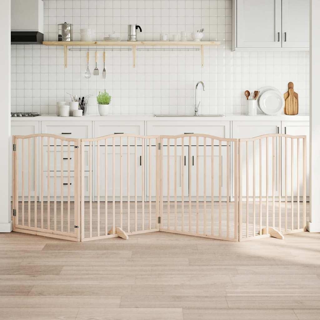 Hundelåge med dør - 4 paneler, 320 cm, poppeltræ