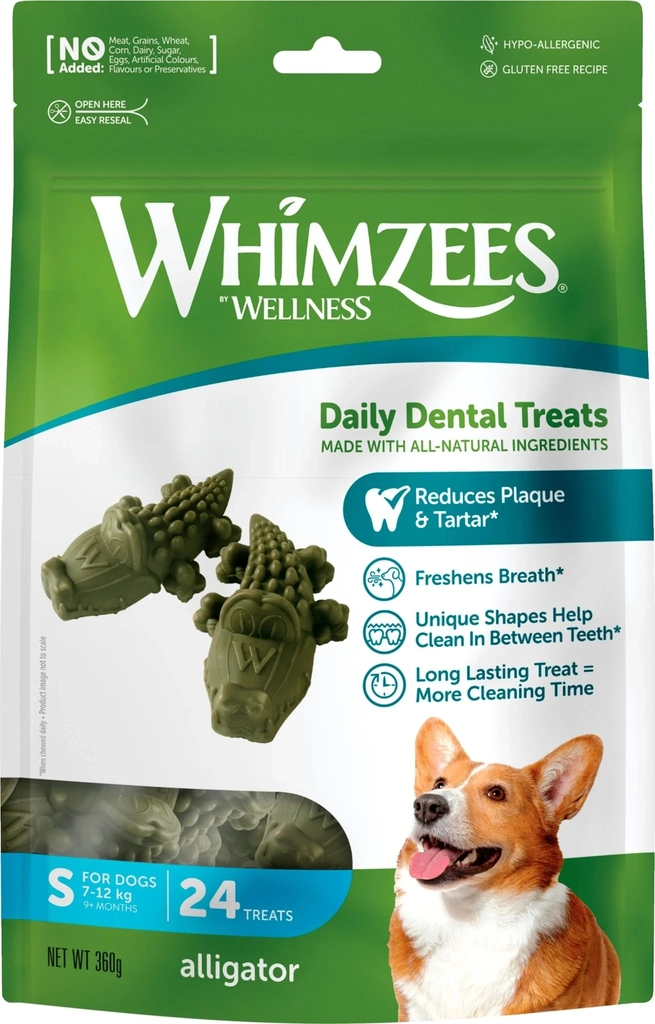 whimzees alligator m, 12 stk, 360g