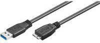 USB 3.0 kabel Micro‑B til USB‑A 1 m – Goobay (sort)
