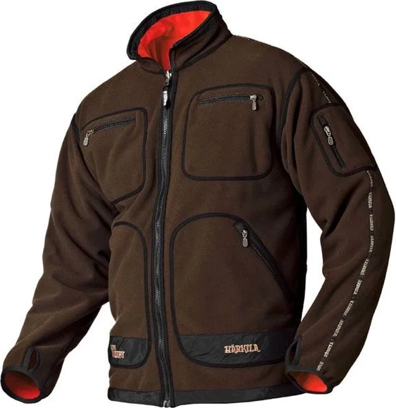 härkila kamko fleece jakke brun/rød