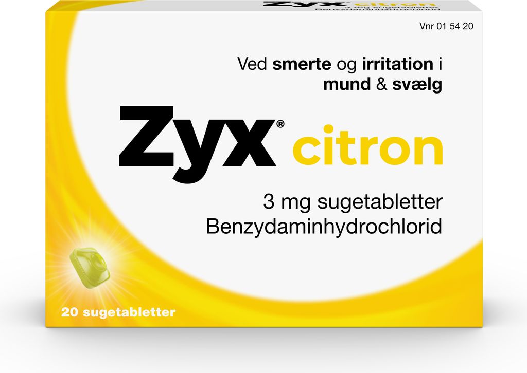 zyx citron20 stk sugetabletter - 3 mg - benzydaminhydrochlorid