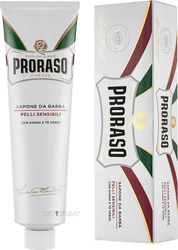 Proraso Barbercreme - Sensitive, Grøn Te & Havre, 150 ml.