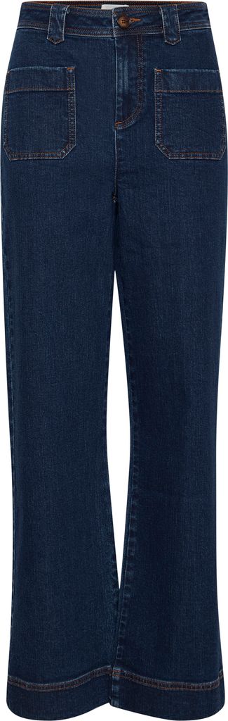 Atelier Rêve Ireloi PA Kvinde Dark Blue, Denim Wide Jeans Regular Fit Str 44 - hos Magasin