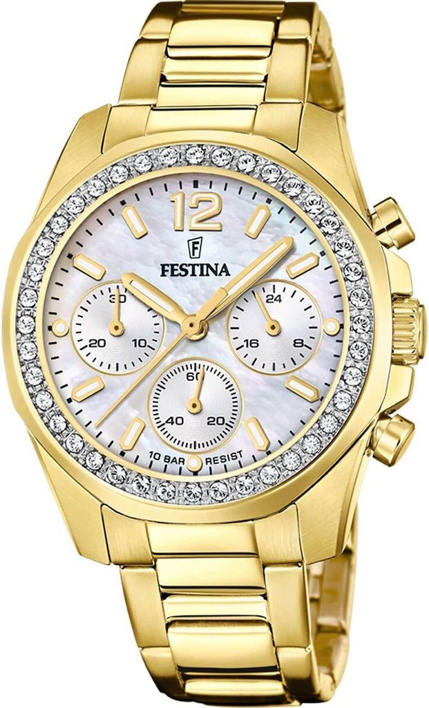 Festina herreur F20609/1 - guldfarvet armbåndsur i rustfrit stål