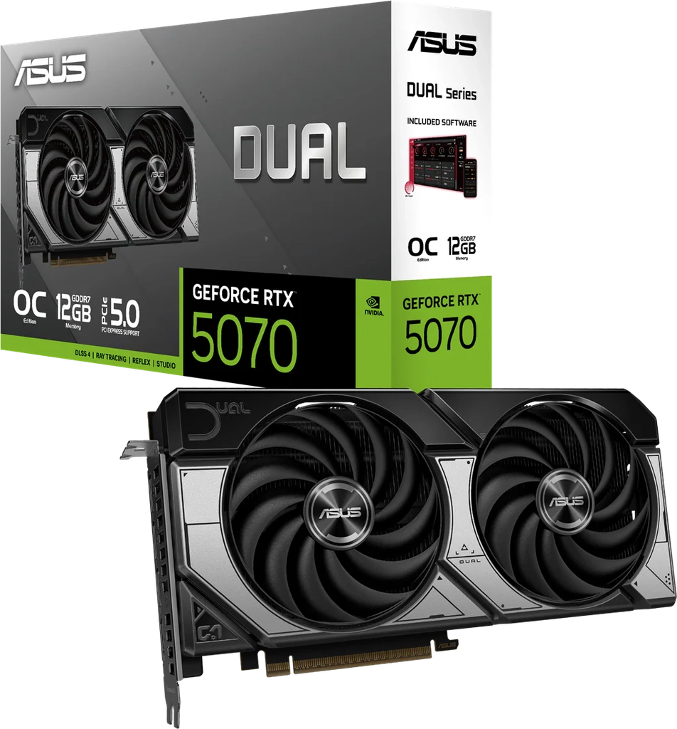 asus geforce rtx 5070 dual oc - 12gb gddr7 ram - grafikkort