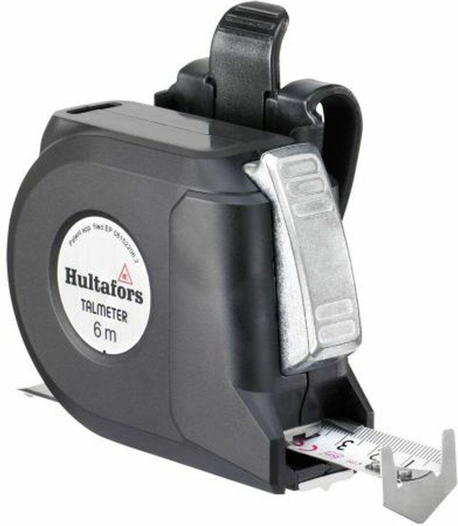 Hultafors Talmeter målebånd 6 m - 25 mm med bælteklips