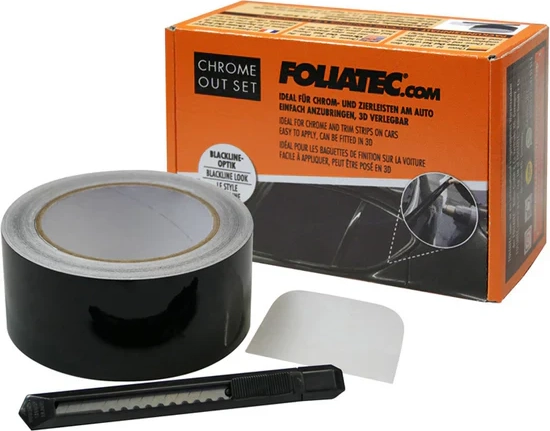 Foliatec Chrome Delete folie sæt, Sort Glans - 5cm x 15M