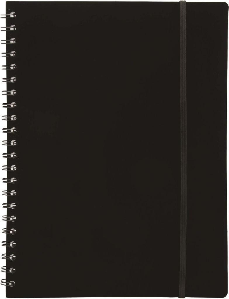 notesbog a4 plast med spiralryg sort