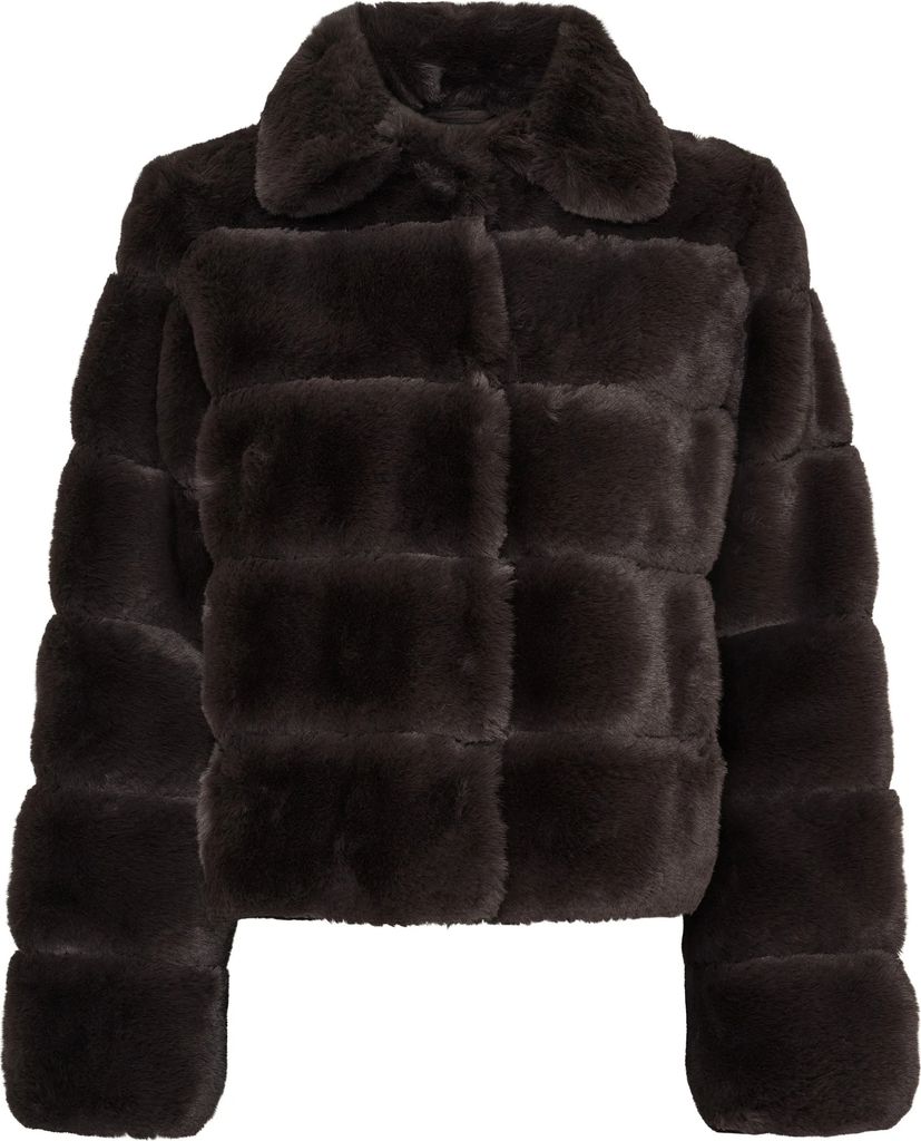 kort faux fur jakke