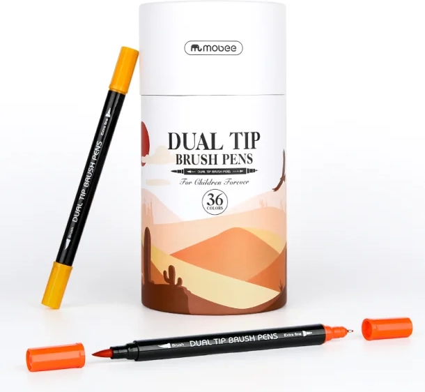 Mobee 36-Pak Dual Tip Brushpens
