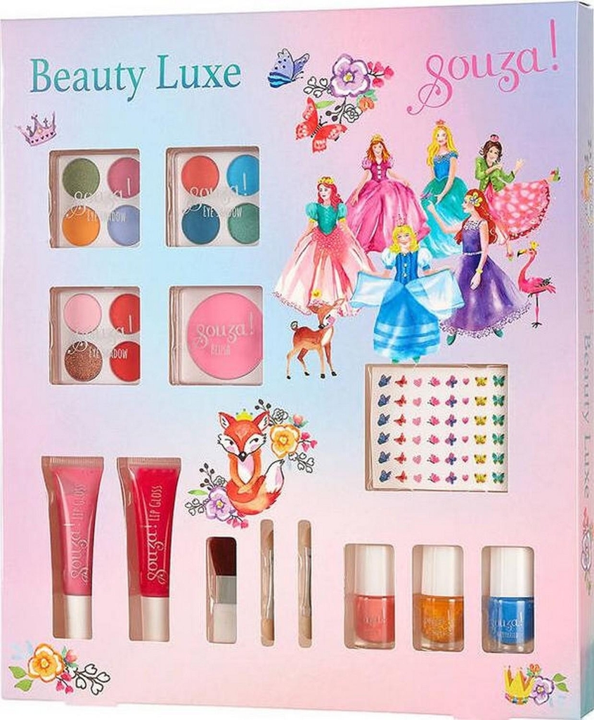 Souza Beauty Luxe Makeupsæt til Børn - Inkl. Øjenskygger, Blush, Lip Gloss og Neglelak