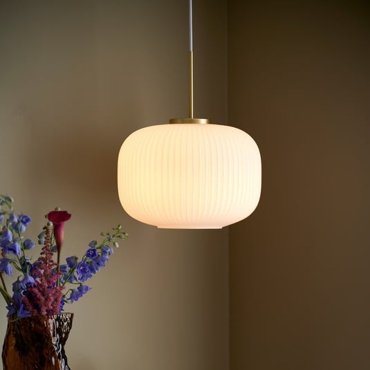 milford 30 pendel e27 ip20, messing - nordlux