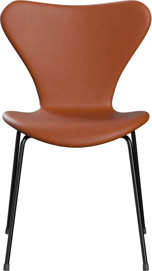 3107 stol, fuldpolstret essential læder valnød/sort stel af arne jacobsen
