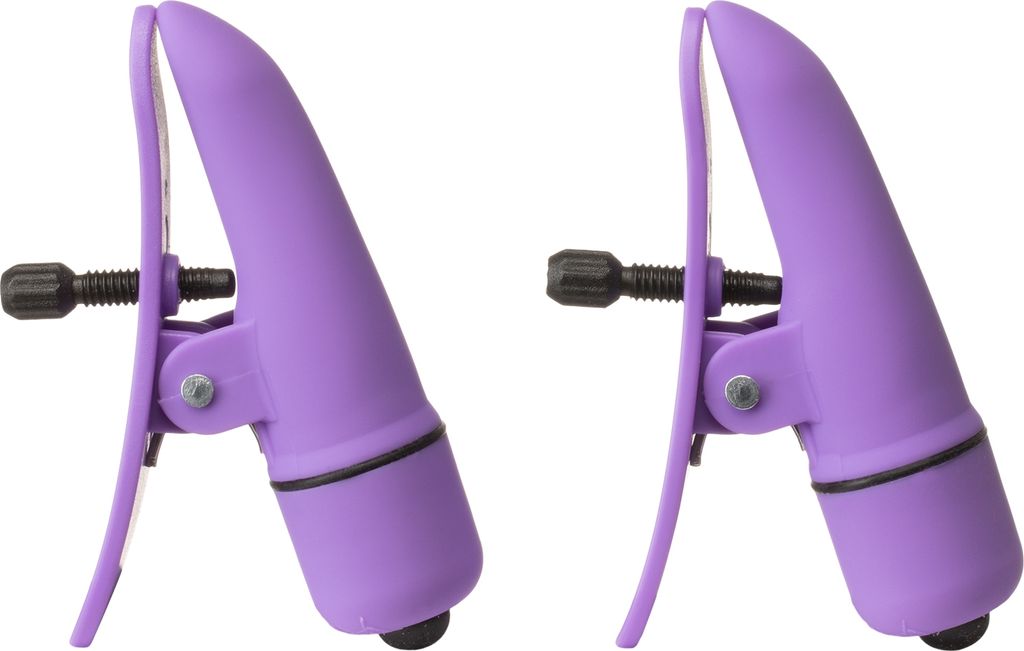 CalExotics Bröstklämmor med Vibrator       - Purple