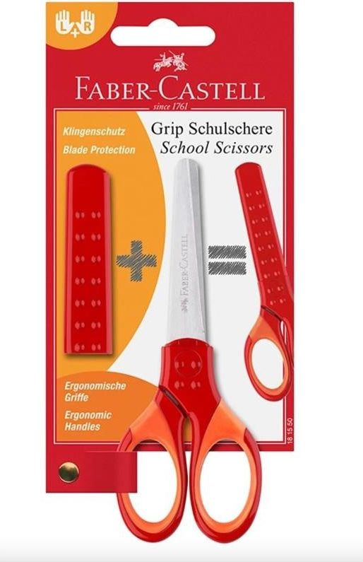 Faber-Castell GRIP Skolesaks - Rød