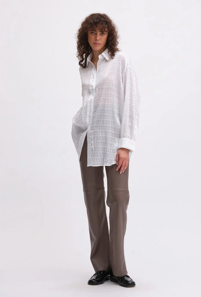 REMAIN Oversized Shirt Kvinde Bright White Skjorter Str 38 