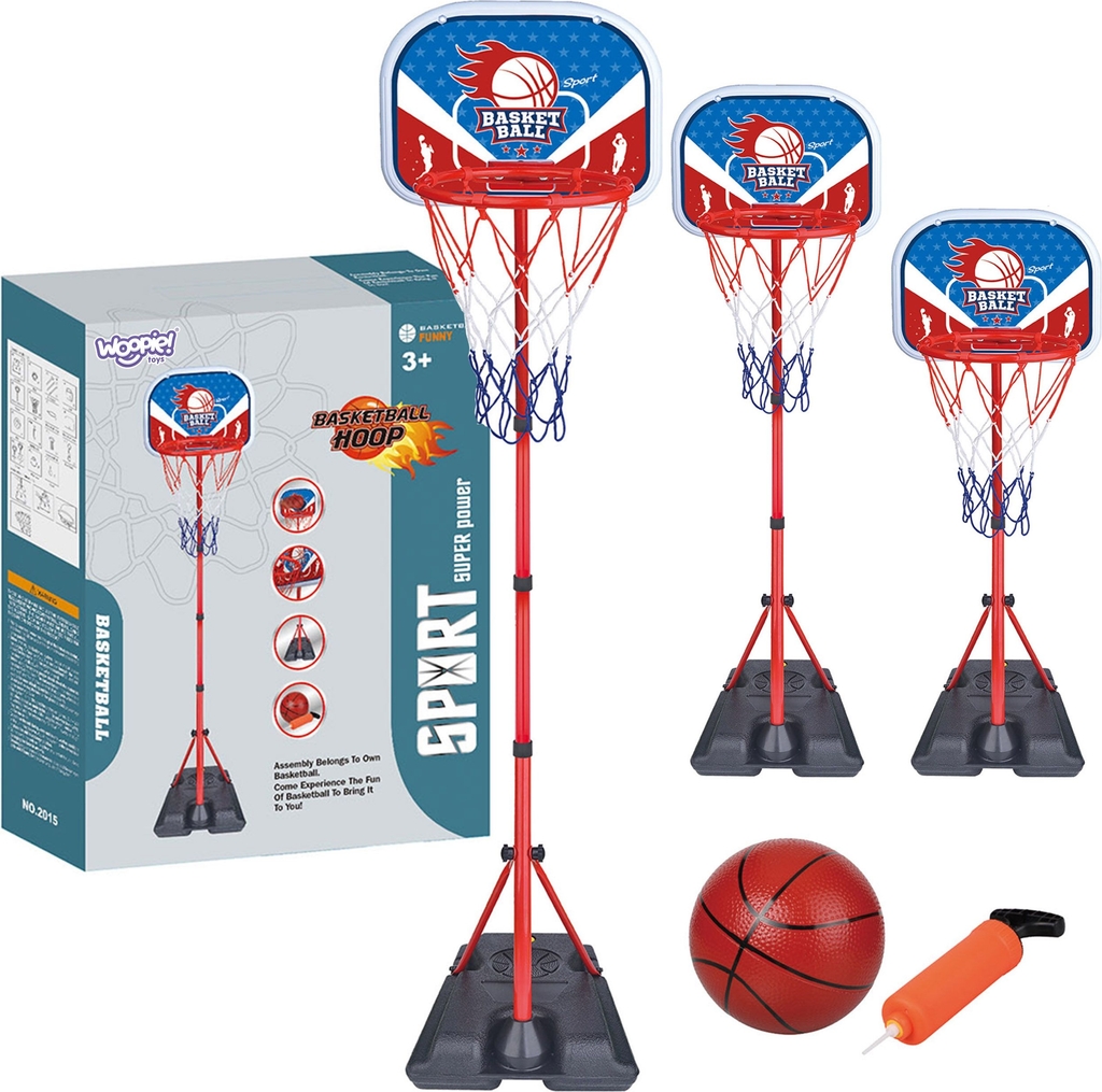 basketball sæt fra woopie, justerbar højde, inkl. bold (90-170 cm)