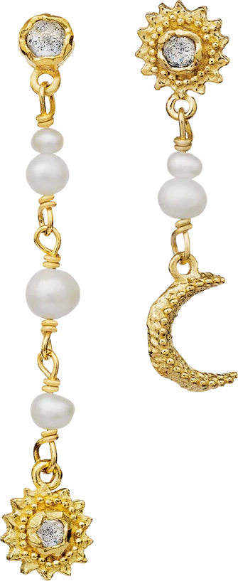 Maanesten Sunniva Earrings - Gold/Pearls/Labradorite