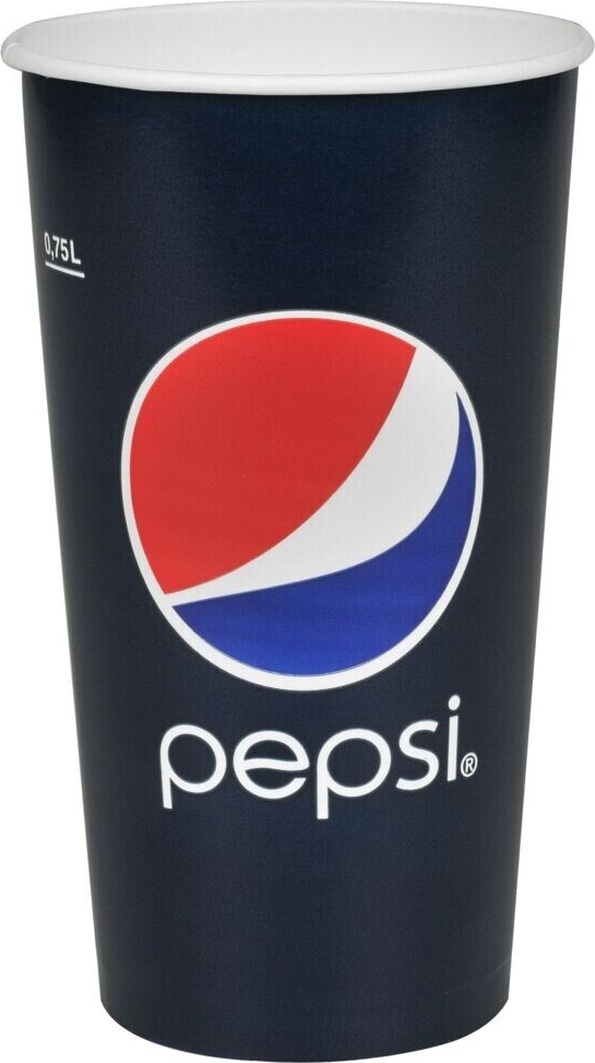papbæger, pepsi, 17,8cm, ø10,5cm, 75 cl, 100 cl, blå, pap/pe