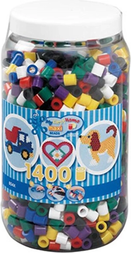 hama, perler i bøtte, maxi, mix 50 (pastel), 1.400 stk.