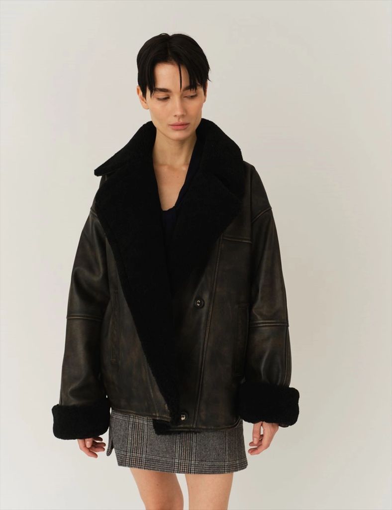 the garment val d. aviator jacket black