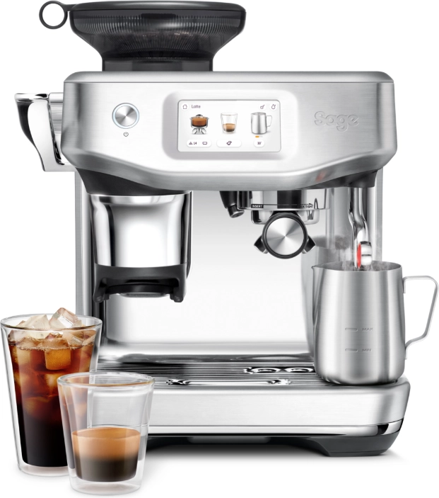 sage barista touch impress kaffemaskine ses882bss (sølv)