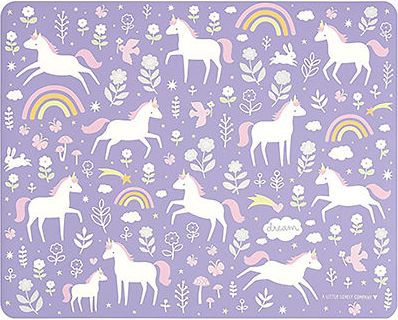 A Little Lovely Company Vinyl Unicorn Dreams Dækkeserviet Lilla