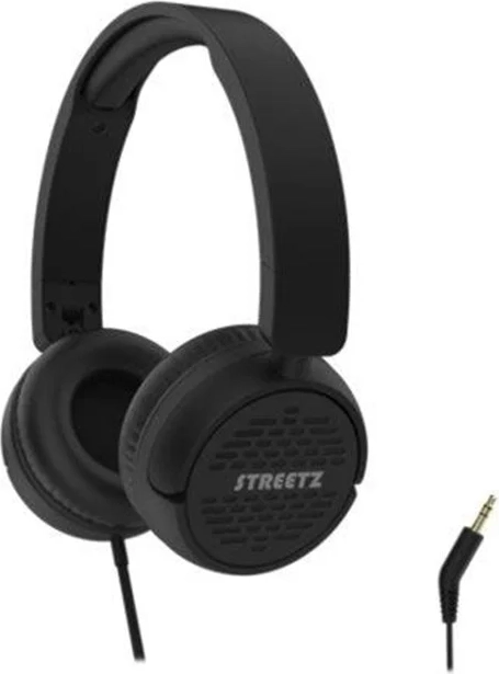 Streetz H110 Headphones, Foldable, Volume Control, 3.5 Mm, Black