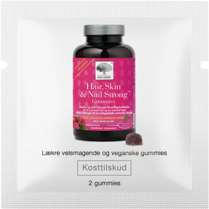 vareprøve - new nordic hair, skin & nail strong gummies (2 tyggetabl)