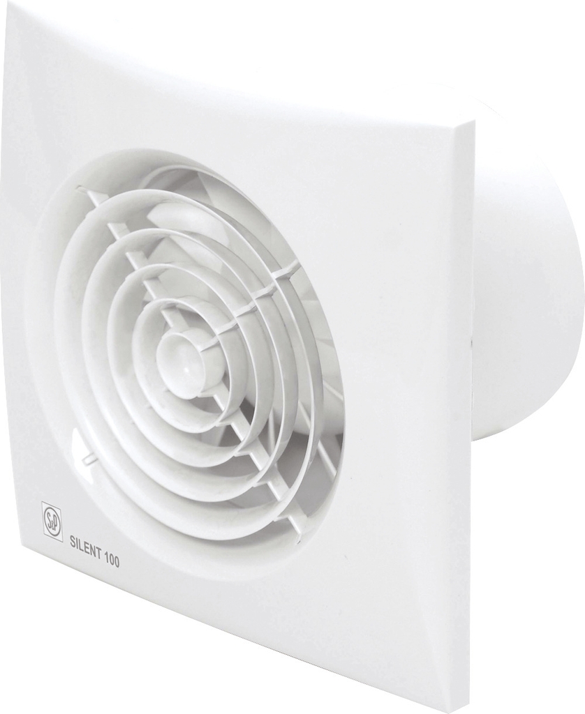 Thermex Silent 100CHRZ badventilator, fugtstyring, timer, Ø100 mm, hvid