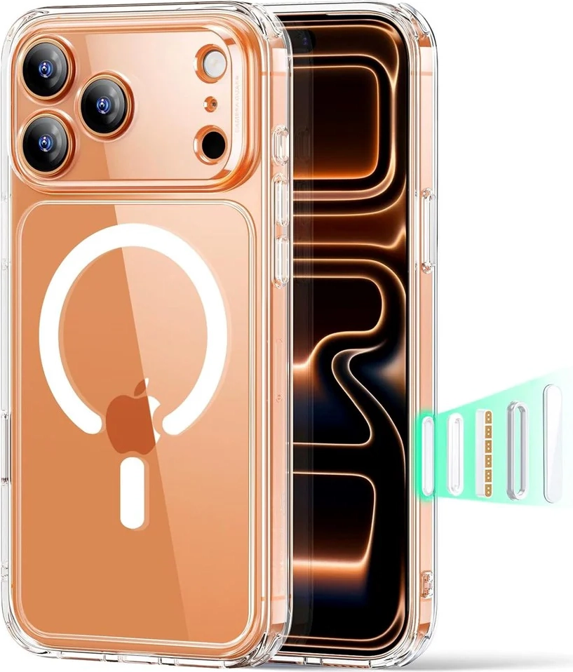 esr iphone 17 pro max classic hybrid case m. camera control knap - magsafe kompatibel - gennemsigtig