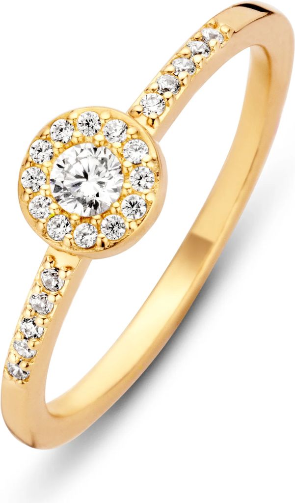 luxury ring - sterlingsølv forgyldt - zirkonia