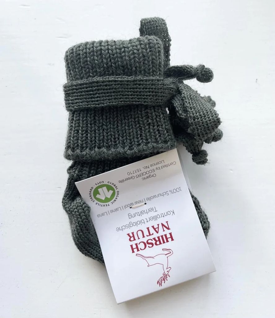 hirsch - strikkede uldfutter - nyfødt - sand