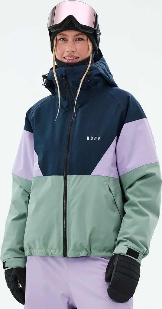 dope spartan w snowboardjakke dame sport dark blue/faded violet/faded green