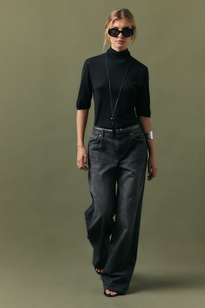 mid waste baggy jeans