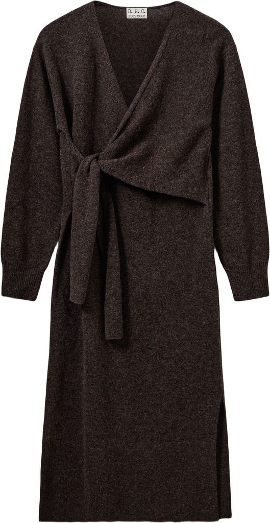 Designers Remix Carmen Wrap Dress Kvinde Espresso Sweaters Str M 