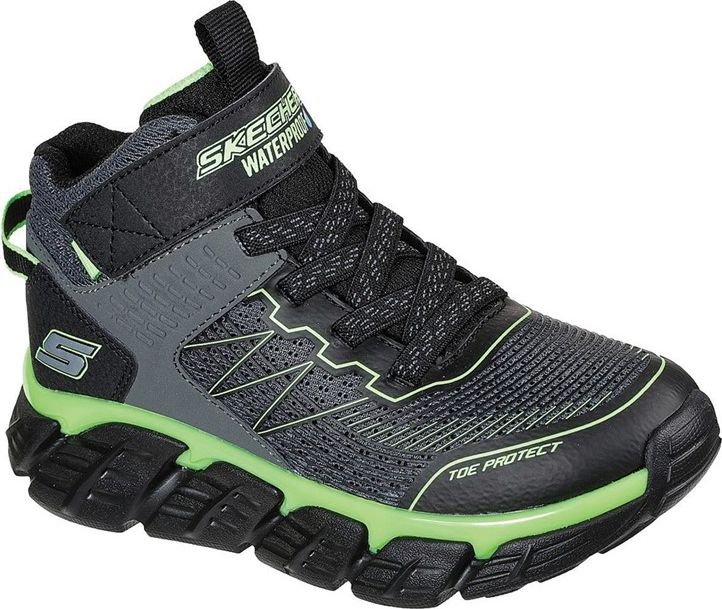 skechers junior drenge tech - grip vandtæt mellemhøj gore & strop sneakers koksgrå sort
