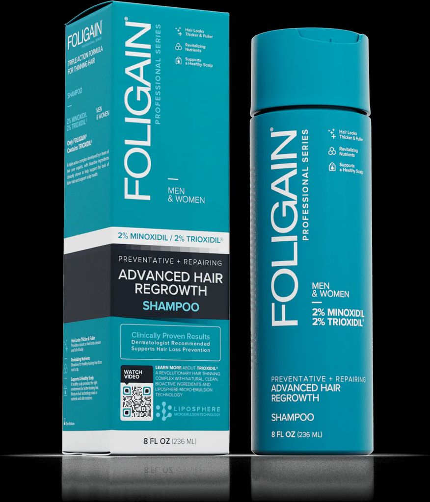 foligain avanceret hårvækst shampoo minoxidil 2% + trioxidil 2%