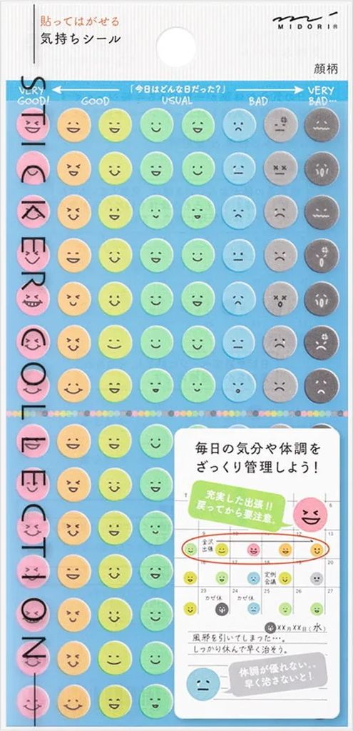 kalenderstickers midori trackers - feelings face