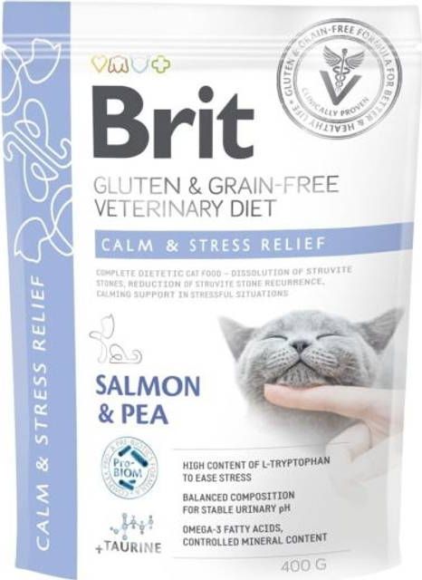 Brit Veterinary Diet Cat Grain Free Calm & Stress Relief Salmon & Pea
