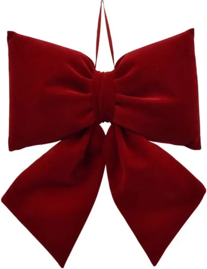 la vida, sløjfe velour, l:28cm, rød