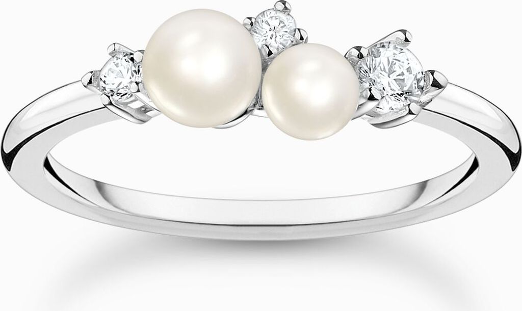 Thomas Sabo Charm Club Ring - Silver/Pearl/Transparent