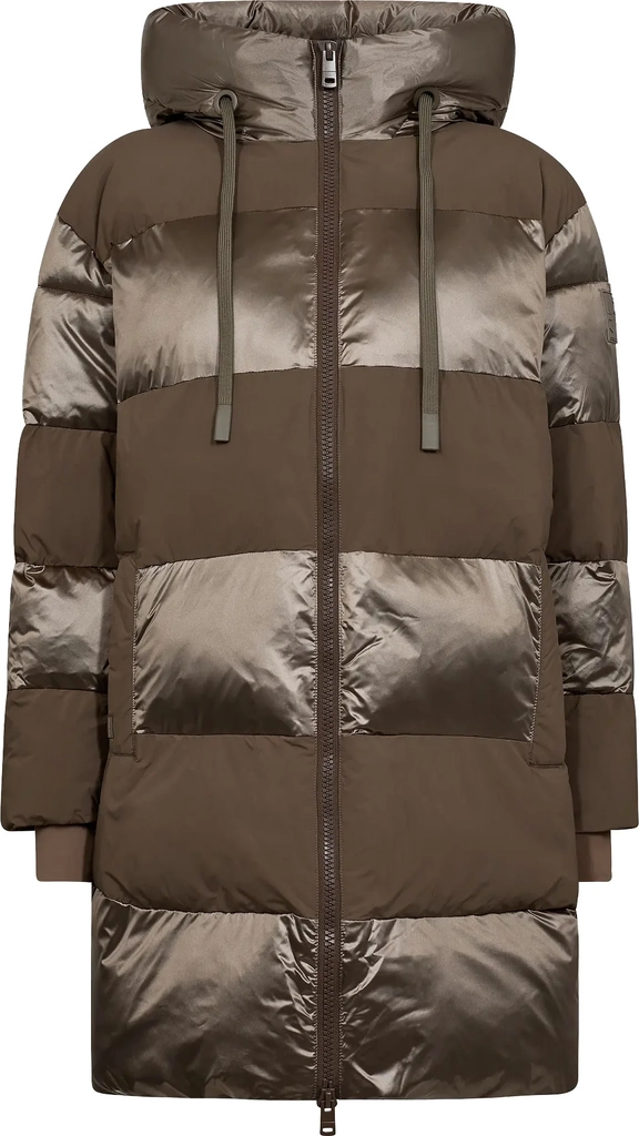 Mos Mosh Mmavon Block Jacket Kvinde Chocolate Chip Dunjakker Loose Fit Str XS 