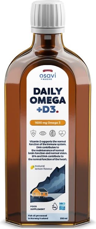 Osavi Daily Omega, 1600mg Omega 3 Lemon 250 pcs