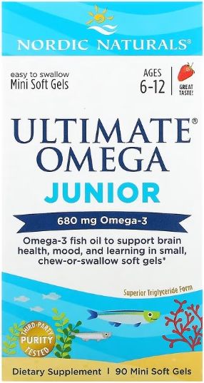 Ultimate Omega Junior, 680 mg Jordbær - 90 mini-softgels