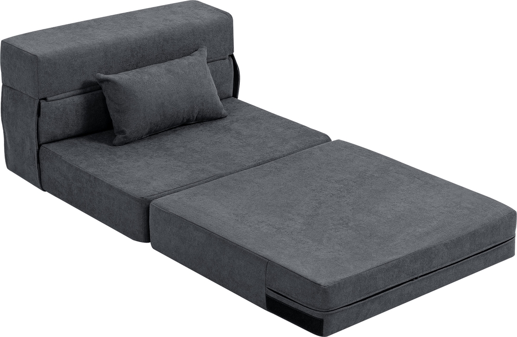 Sovesofa, 210x80x15 cm, Mørkegrå